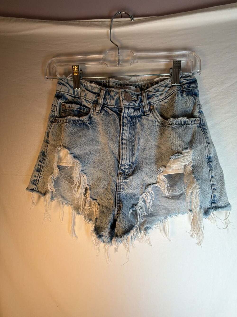 Garage Denim Festival High Rise Distressed Cutoff Shorts Size 01/25